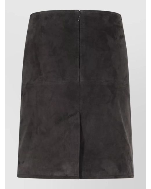 Loulou de Saison Black Leather Straight Skirt