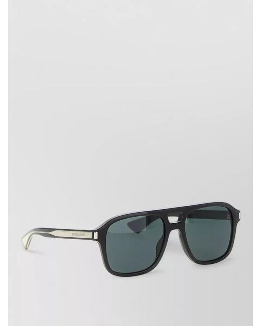 Saint Laurent Gray Acetate Aviator Sunglasses for men