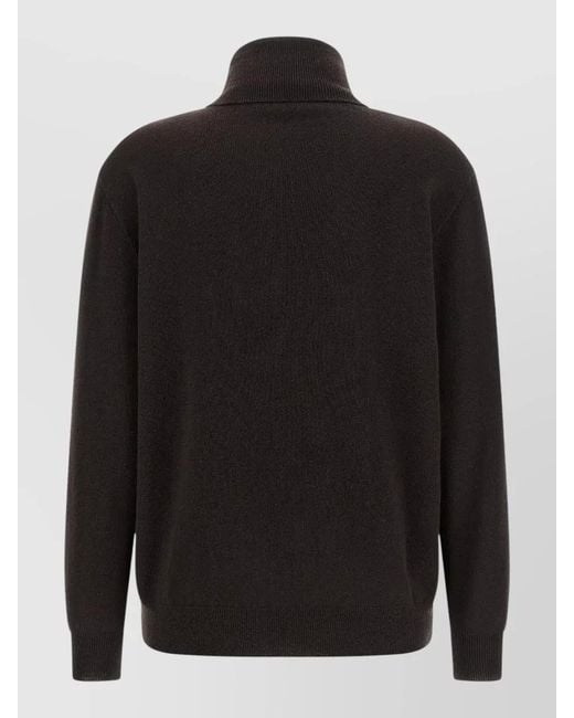 Brunello Cucinelli Black Monile Cashmere High Collar Sweater