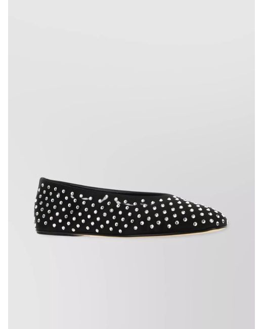 Magda Butrym Black Satin Ballerina Shoes