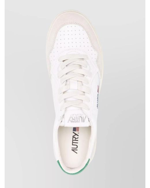 Autry White Leather And Suede Low Top Sneakers for men