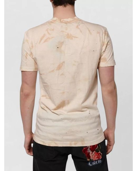 Dolce & Gabbana Natural Logo-Print Short-Sleeve V-Neck T-Shirt for men