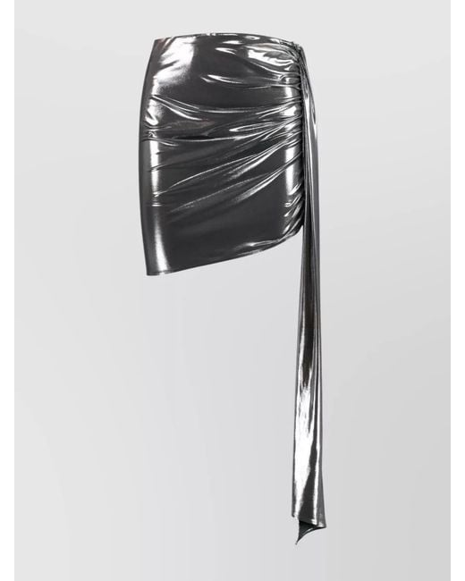 Magda Butrym Black Draped Gathered Fitted Skirt