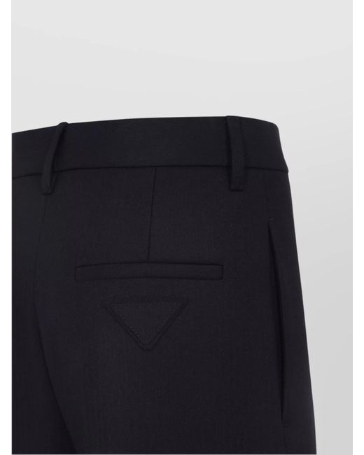 Prada Blue Virgin Wool High-Rise Wide-Leg Trousers
