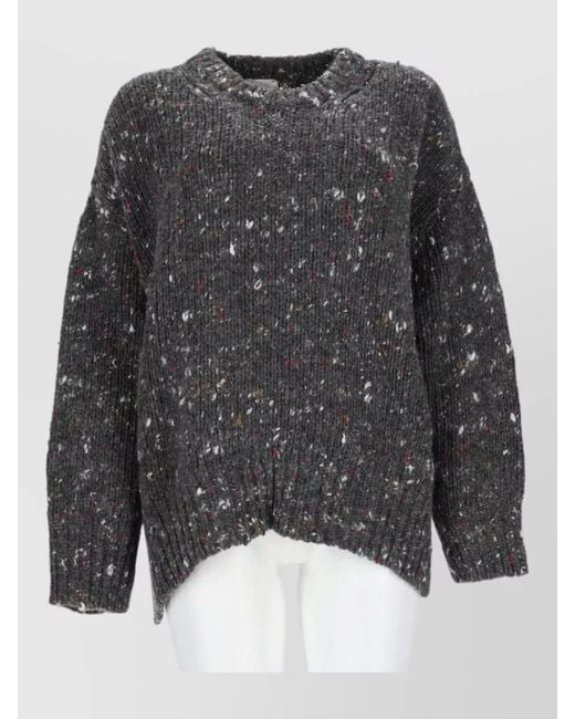 Alysi Gray Merino Wool Silk Loungewear Top