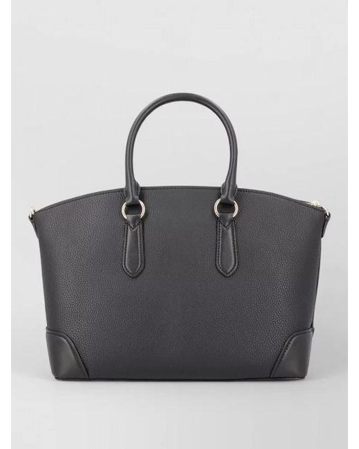 Michael Kors Black Logo Tote Bag Structured Handles Strap