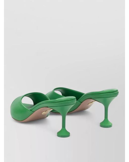 Aquazzura Green Bisous Mule 65 Mm Peep Toe Heel