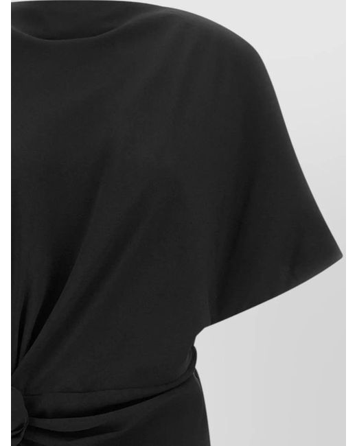 ROTATE BIRGER CHRISTENSEN Black Knot Detail Floor Length Slit Dress