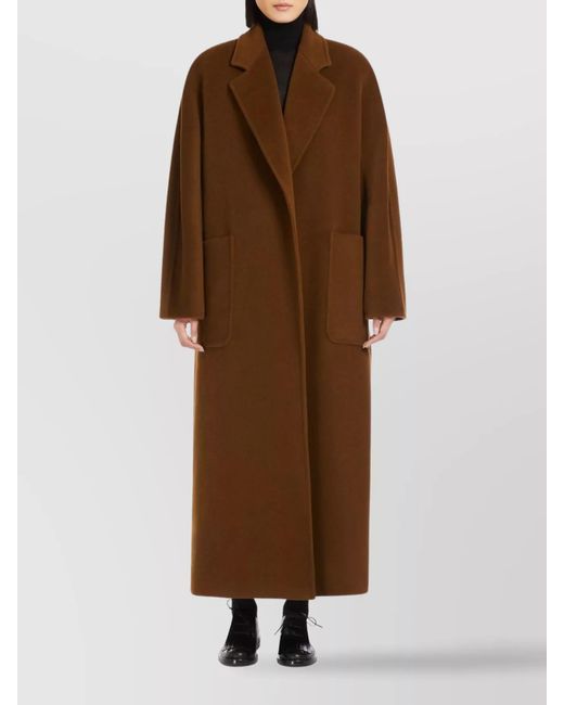 Max Mara Brown Camel Hair Oversized Belted Coat
