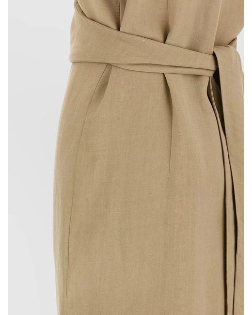 Brunello Cucinelli Natural Wrap Midi Dress