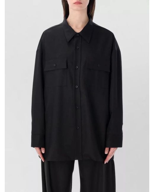 Thelatest Blue Daria Shirt Oversized Long Sleeves Pockets