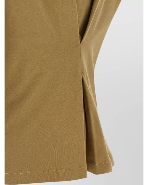 Nude Multicolor Sequin Detail T Shirt Round Neck Back Slit