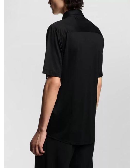 Emporio Armani Black Polo Shirt Regular Fit Short Sleeves Breathable for men