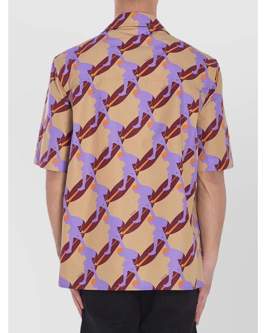 Gucci Pink Surfer Print Short-Sleeve Shirt for men
