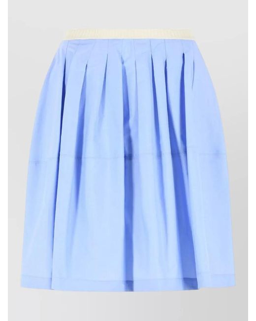Marni Blue Pleated Cotton Skirt