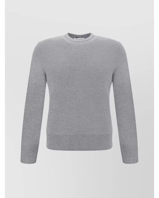 Thom Browne Gray Wool Crewneck Jumper for men