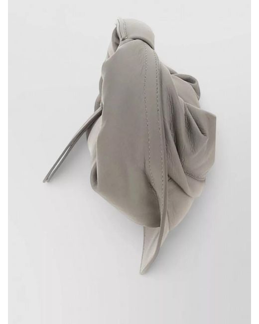 FEDERICO CINA Gray Tortellino Mini Crossbody Bag Adjustable Strap