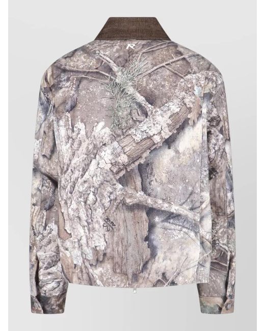 Represent Gray Cotton Printed Lightweight Jacket for men