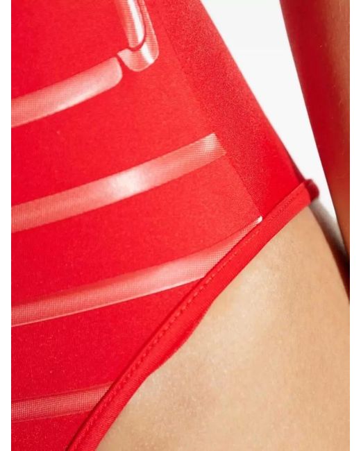 DIESEL Red One Piece Swimsuit Plunge Neckline U Back