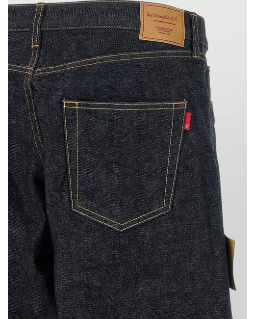 Undercover Blue Power Message Denim Jeans Back Pockets for men
