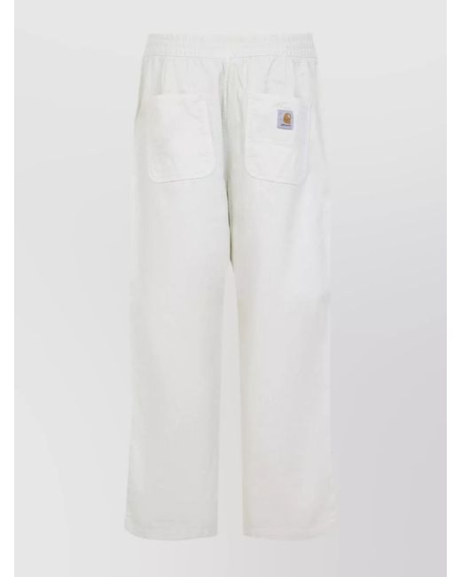 Carhartt White Cotton Wide-Leg Trousers for men