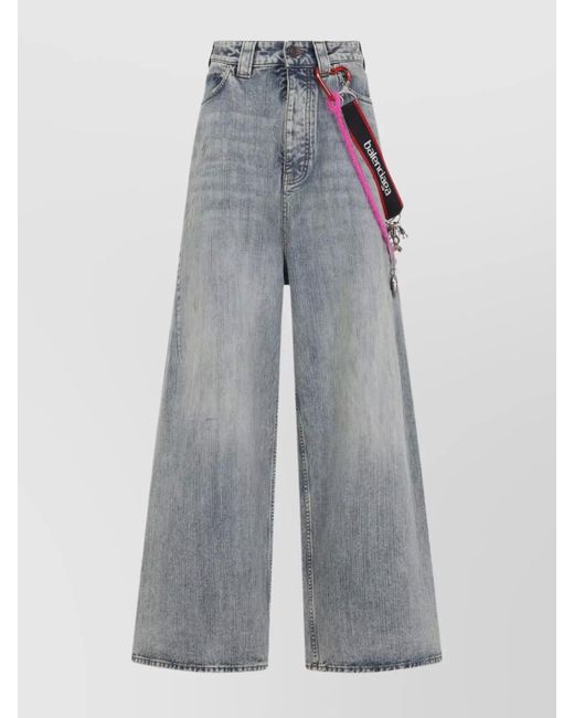Balenciaga Gray Baggy Jeans Detachable Charms