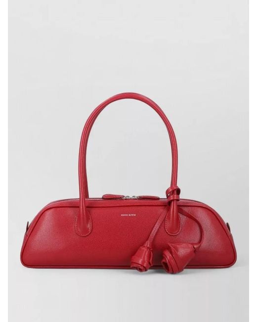 Magda Butrym Red Brigitte Trapeze Shoulder Bag Flower Charm