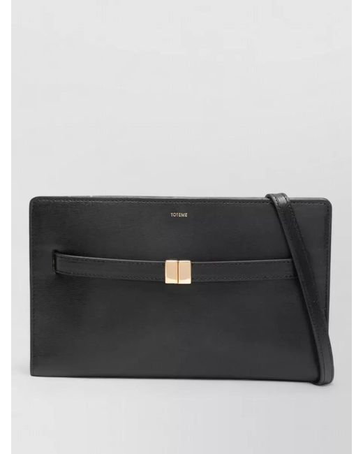 Totême Black Leather Mini Crossbody Bag