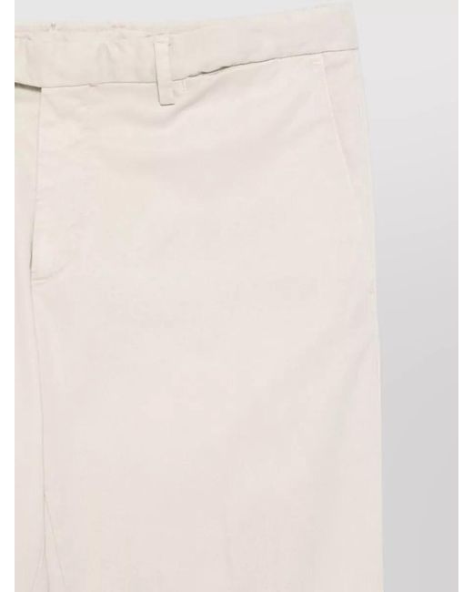 Boglioli White Slim Cut Cotton Blend Tailored Trousers for men