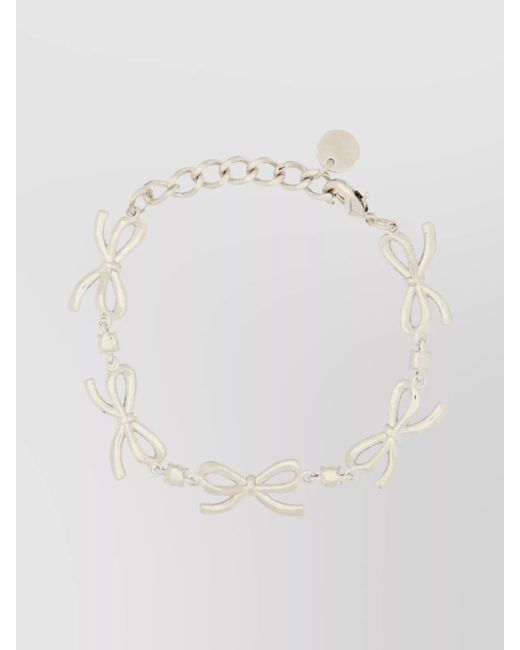 Self-Portrait White Bow Chain Link Bracelets