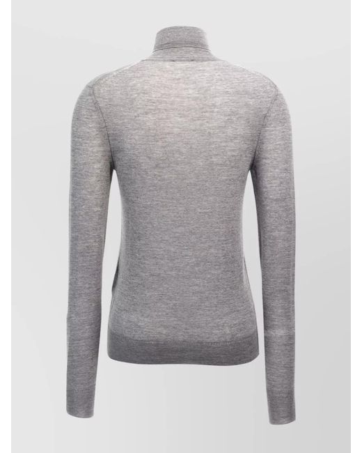 Saint Laurent Gray Wool Turtleneck Knit Sweater