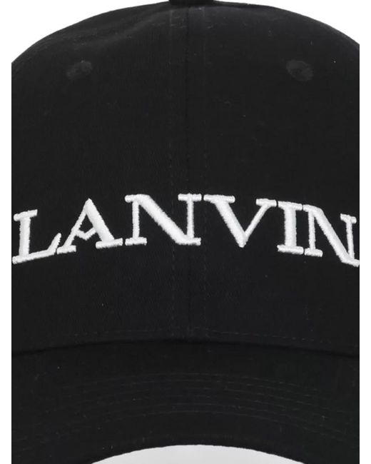 Lanvin Black Logo-Embroidered Baseball Cap for men