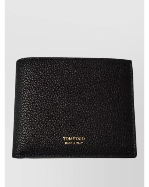 Tom Ford Black Soft Grain Leather Bifold Wallet for men