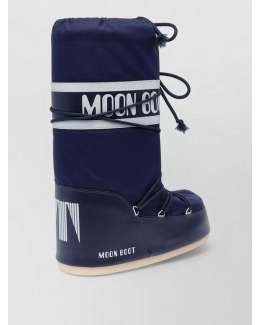 Moon Boot Blue Waterproof Padded Logo-Print Snow Boots for men