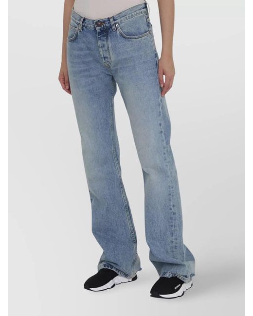 Balenciaga Blue Denim Low-Rise Straight-Leg Jeans