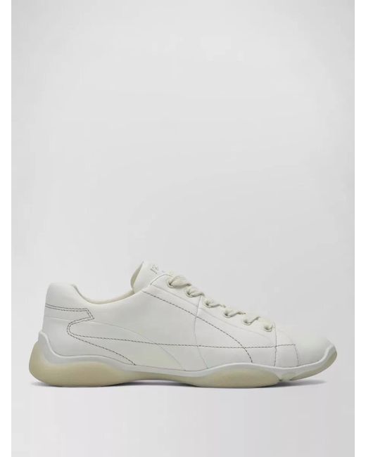 Prada Gray Low Top Sneakers Rubber Sole Design