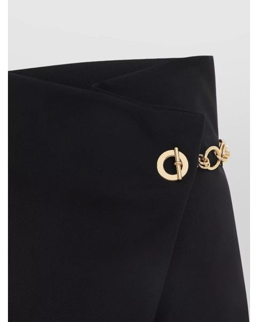 Céline Black Short Skirt Wrap Design Asymmetric Hem