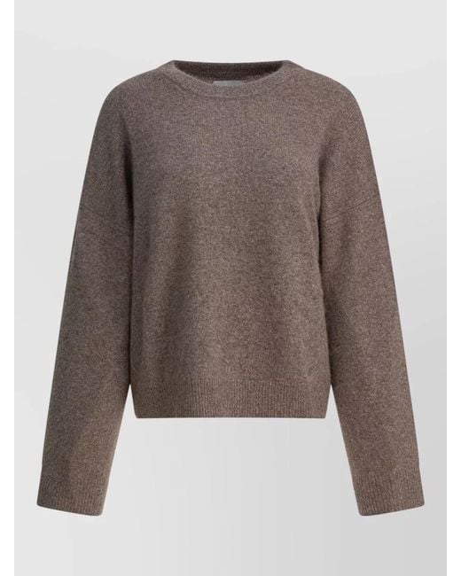 Loulou de Saison Brown Crew Neck Long Sleeve Knit Top