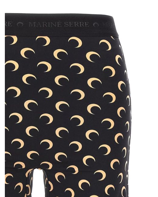 MARINE SERRE Black Printed Technical Biker Shorts