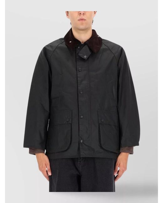 Barbour Black Waxed Cotton Jacket for men