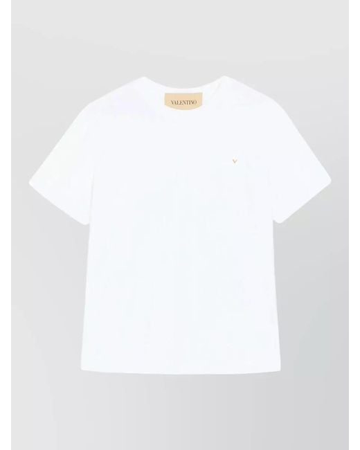 Valentino White Cotton Regular-Fit Short-Sleeve T-Shirt for men