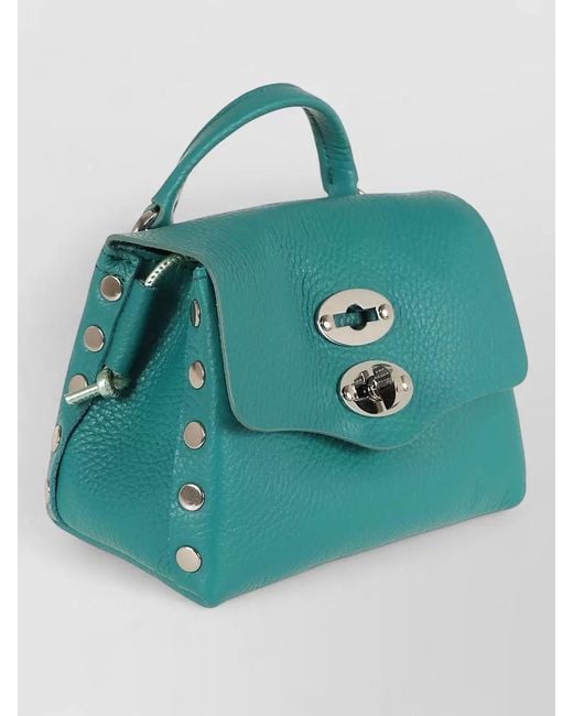Zanellato Blue Leather Mini Shoulder Bag