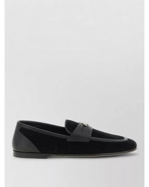Dolce & Gabbana Black Leather Ariosto Loafers for men