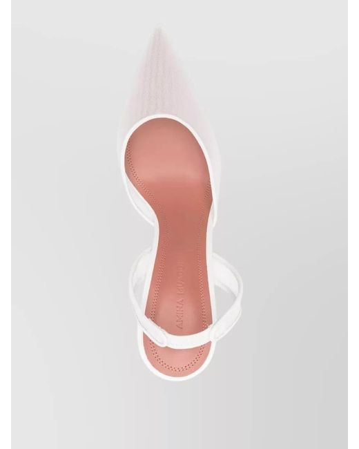 AMINA MUADDI Pink Holli Mesh Slingback Pumps High Heel