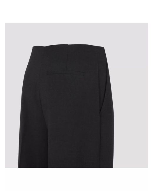 Alberta Ferretti Blue Wool-Blend Wide-Leg Trousers
