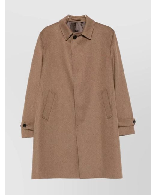 Lardini Brown Virgin Wool Single-Breasted Coat for men