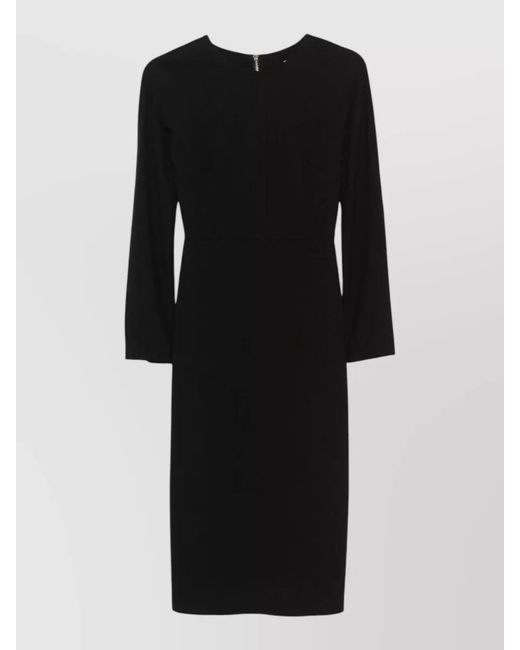 Semicouture Black Nina Stretch Midi Dress Pencil Silhouette