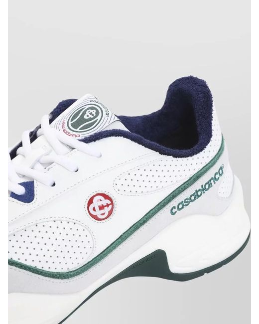 Casablanca White Leather Low-Top Sneakers for men