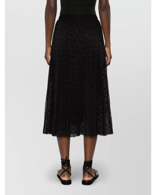 Ermanno Scervino Black Embroidered Long Pleated Skirt
