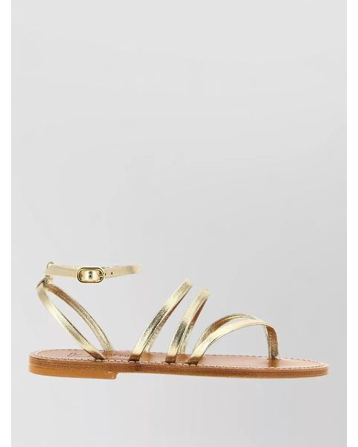 K. Jacques Hemeree Flat Sole Metallic Finish Sandals